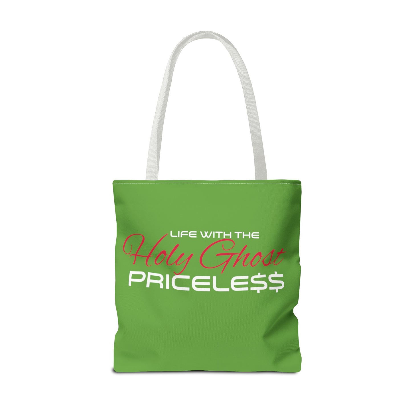 Collection A “Holy Ghost PRICELESS “ Green Tote Bag