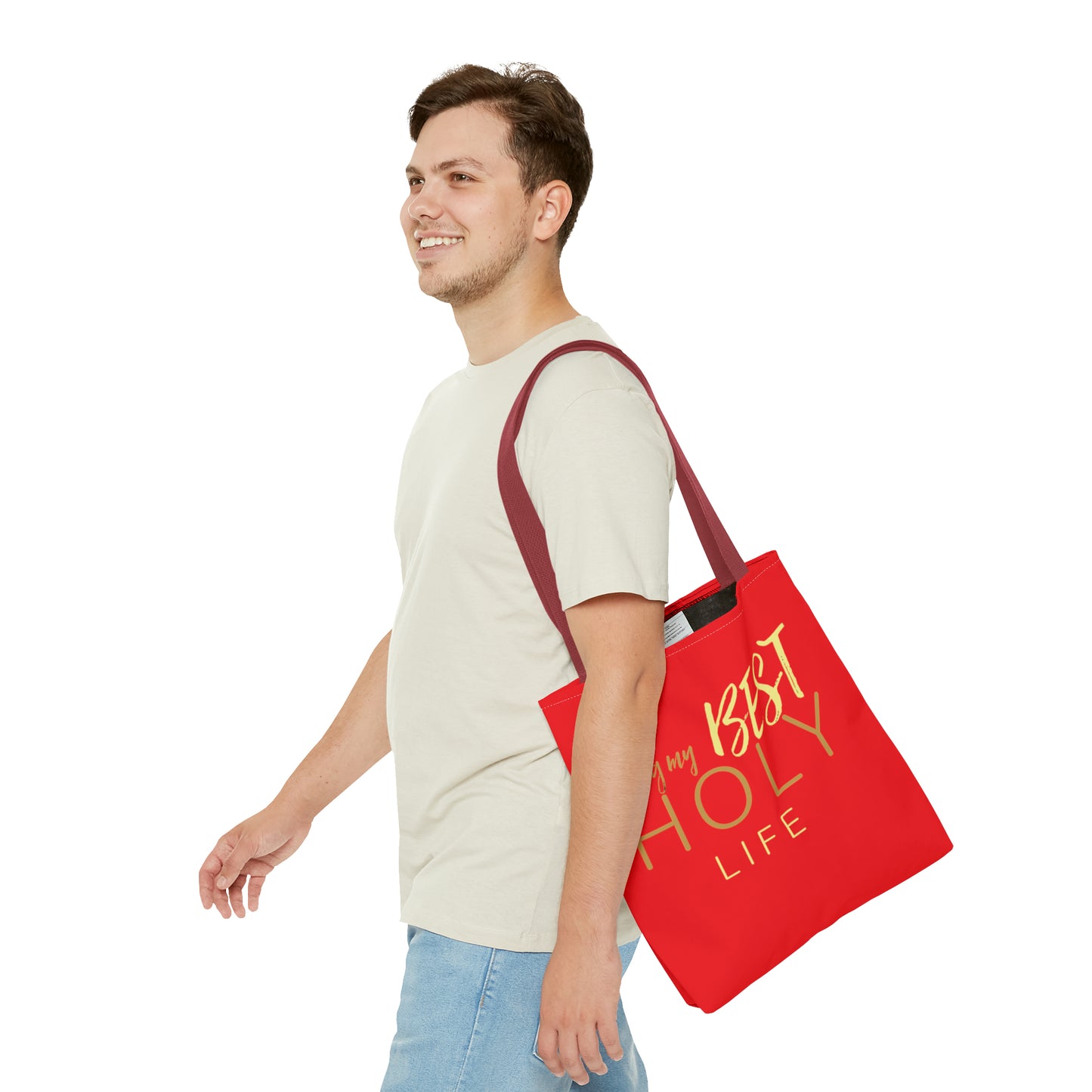 Collection A: “HOLYlife” Red Tote Bag