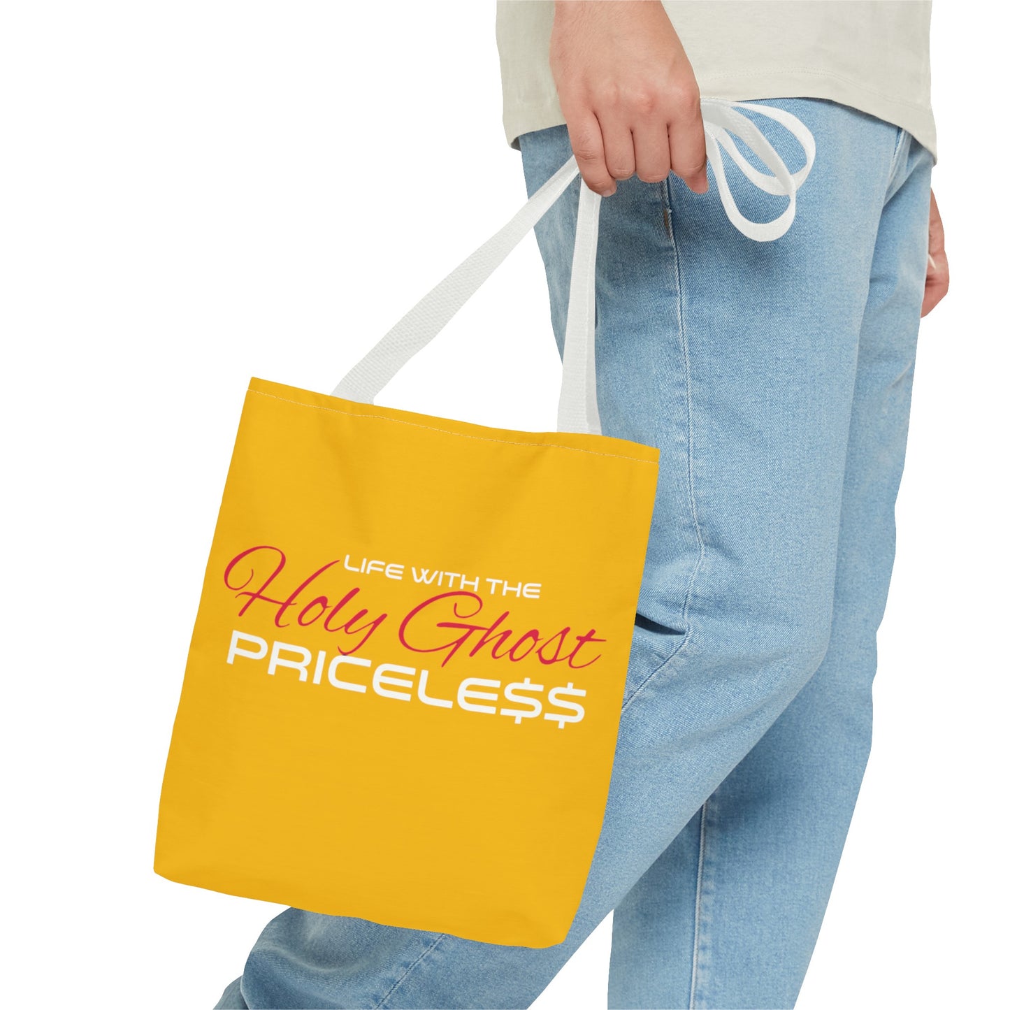 Collection A “Holy Ghost PRICELESS “ Yellow Tote Bag