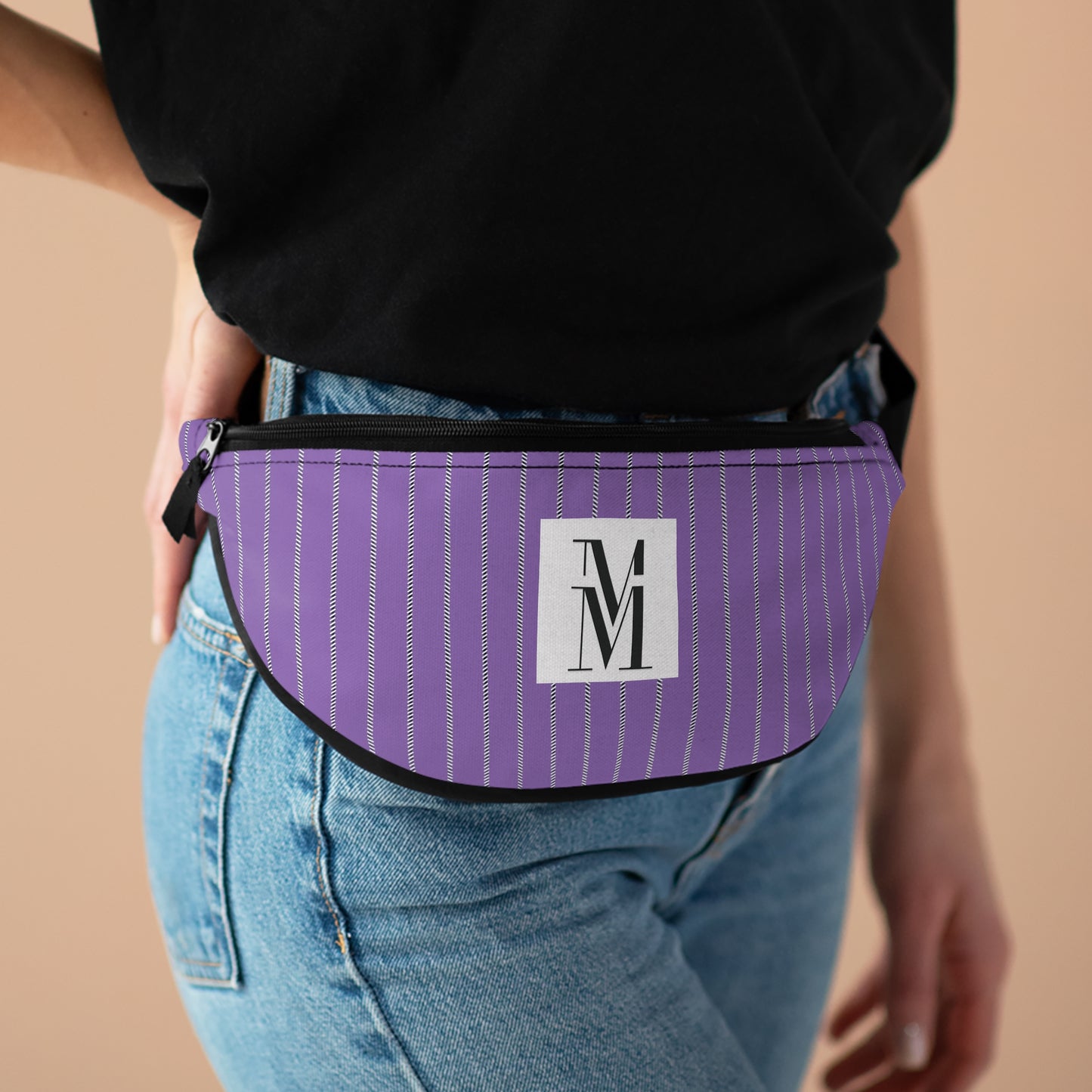 Mss Mia Purple w/ Pinstripe Fanny Pack