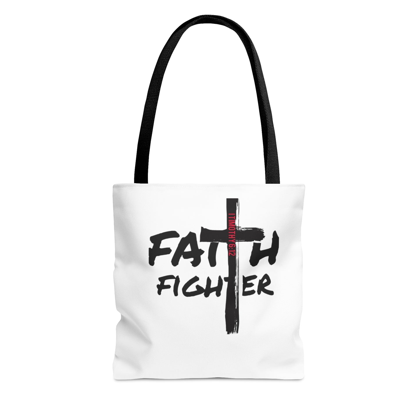 Collection A: “Faith Fighter” White Tote Bag