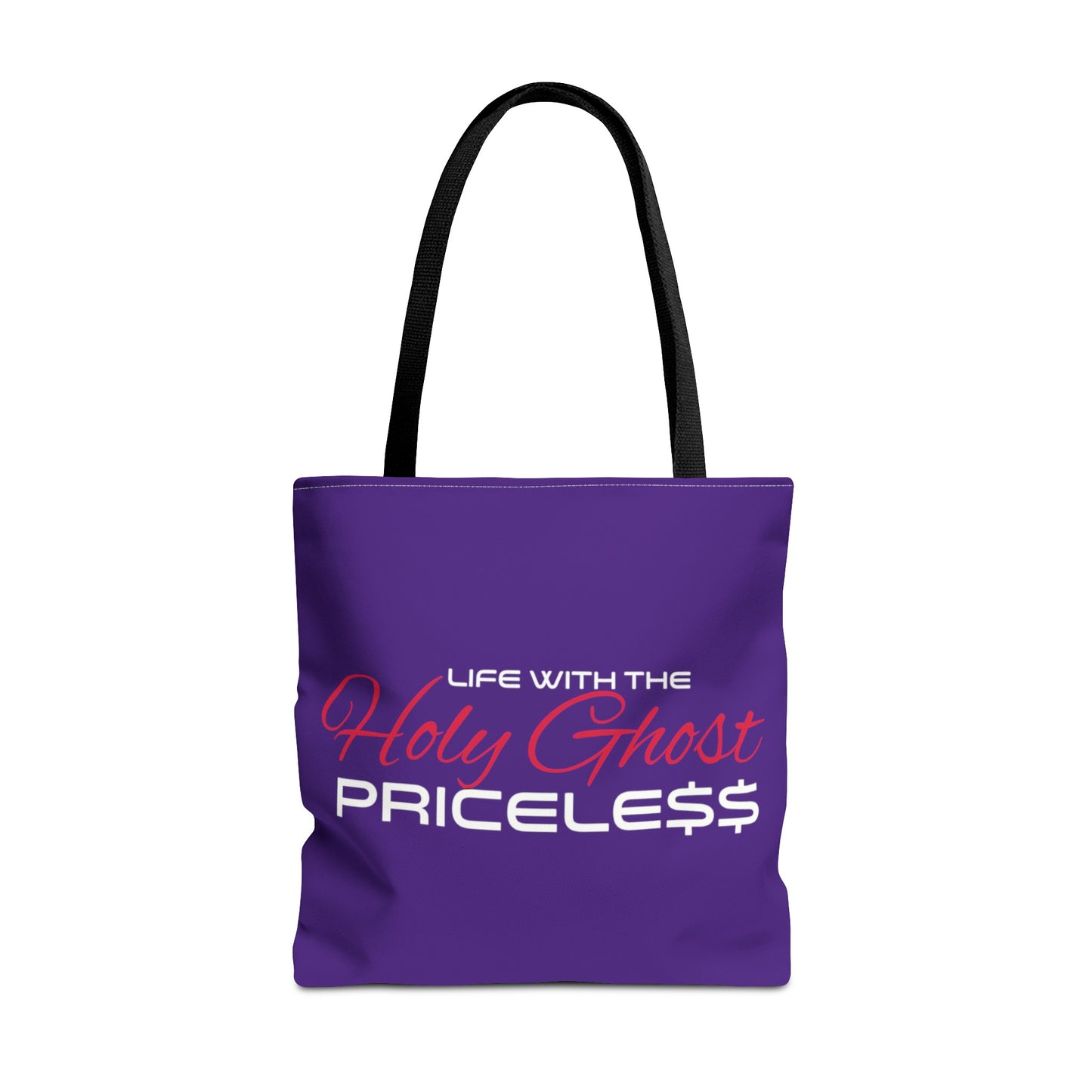 Collection A “Holy Ghost PRICELESS” Purple Tote Bag