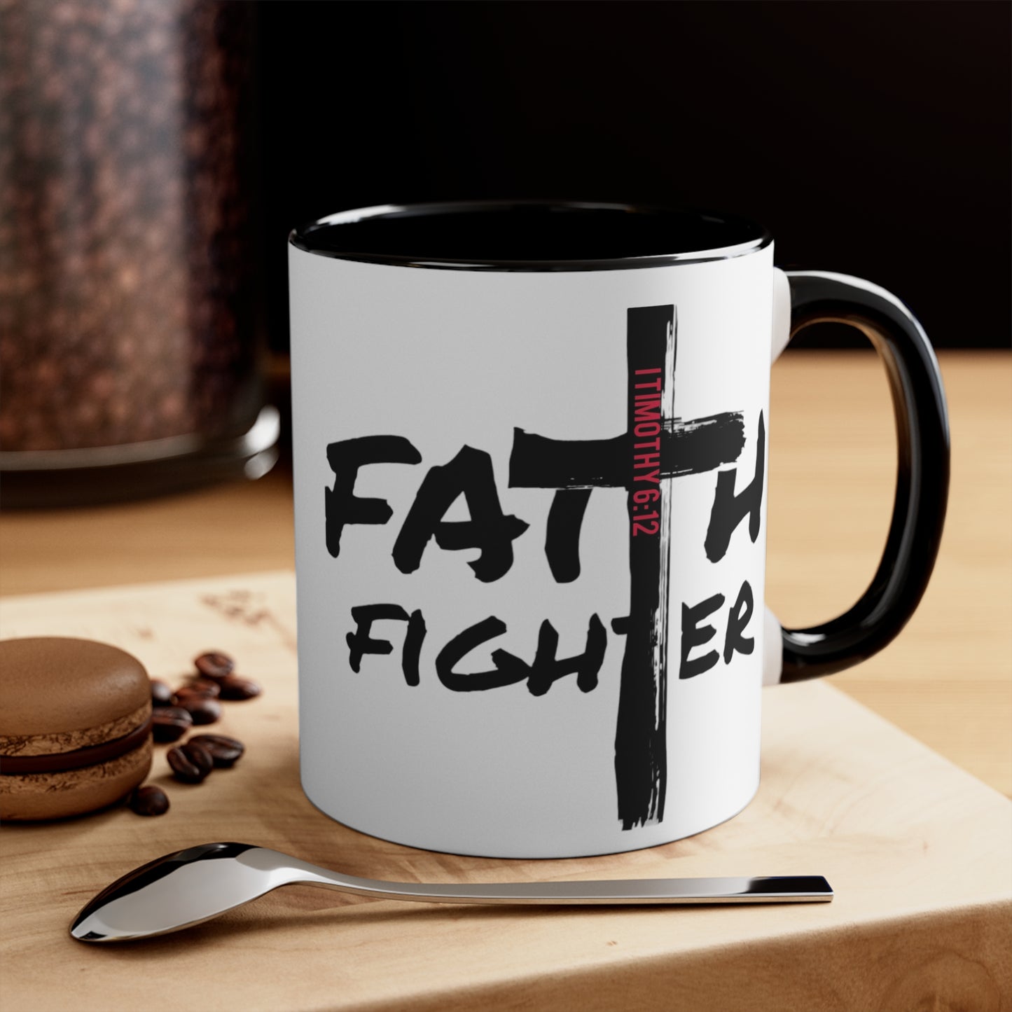 “Faith Fighter”  (various inside colors) Accent Mugs