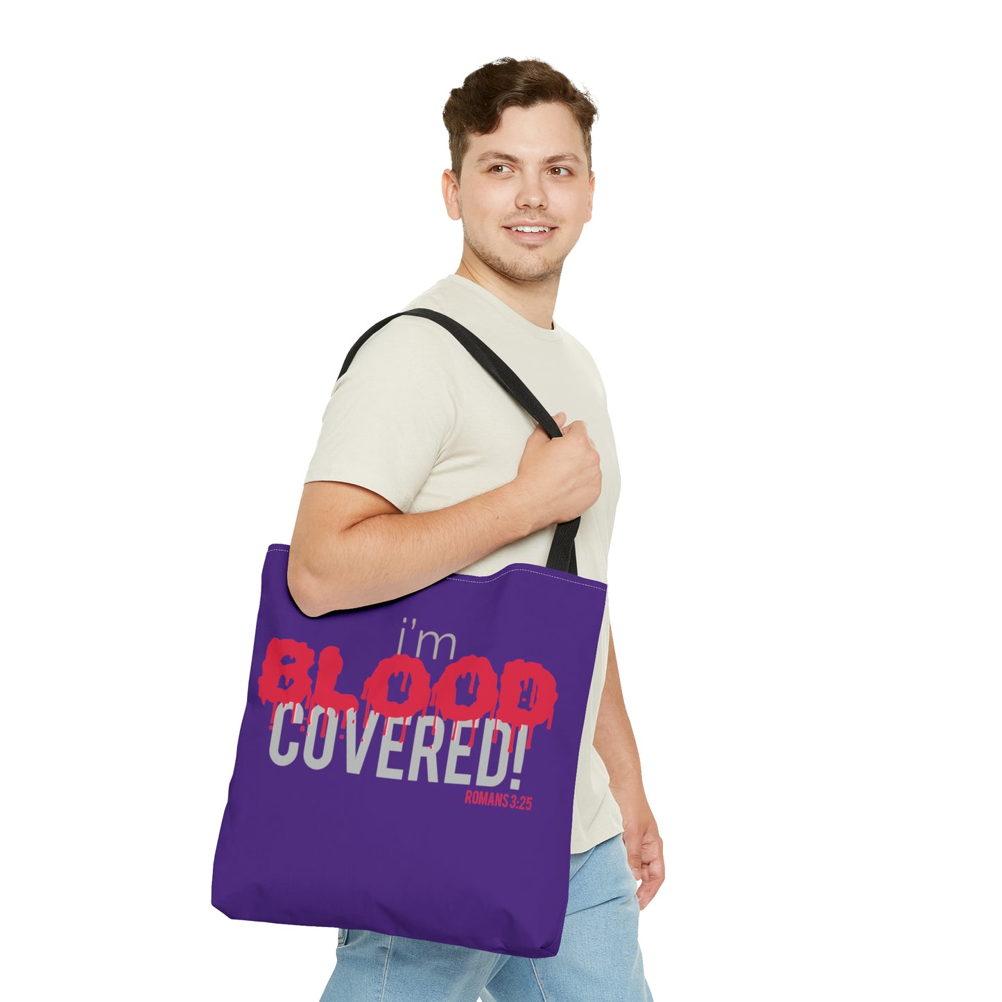 Collection B: “BLOOD Covered” Purple Tote Bag