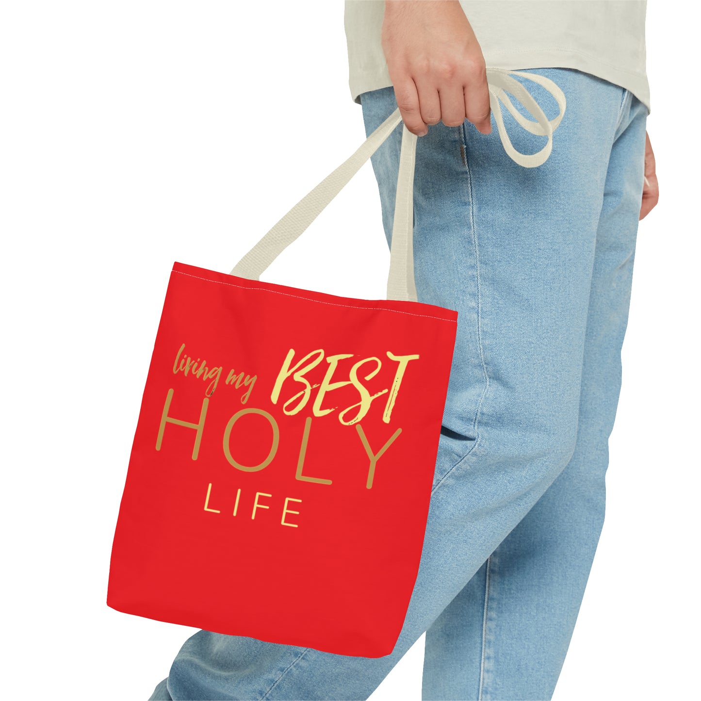 Collection A: “HOLYlife” Red Tote Bag