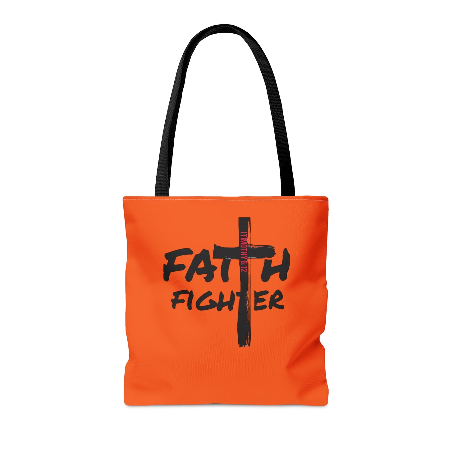 Collection A: “Faith Fighter”  Orange Tote Bag