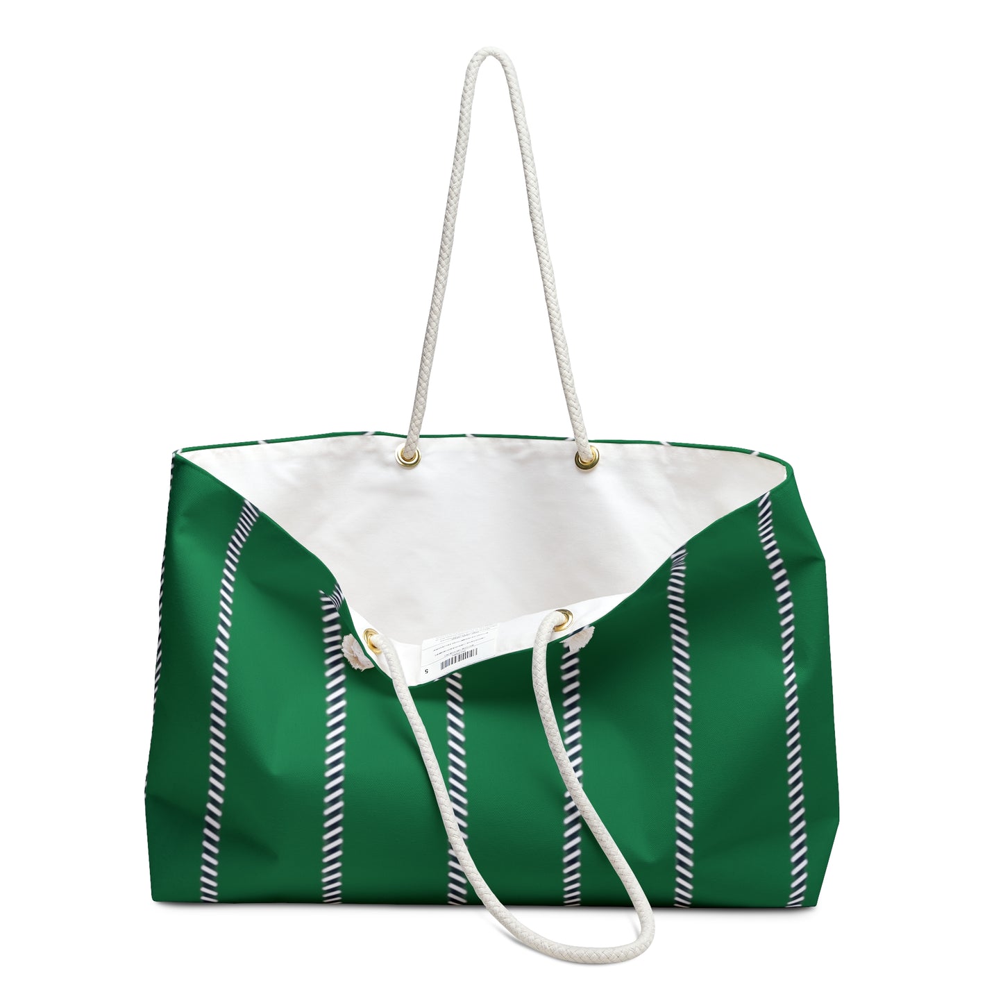 Mss Mia Dark Green Pinstripe Weekender