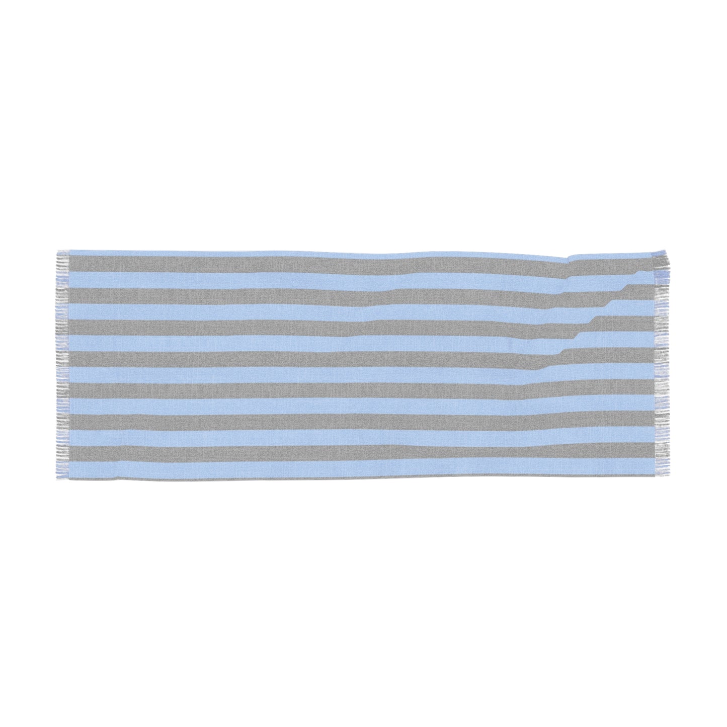 MssMia Light Blue w/ Black Stripe Light Scarf