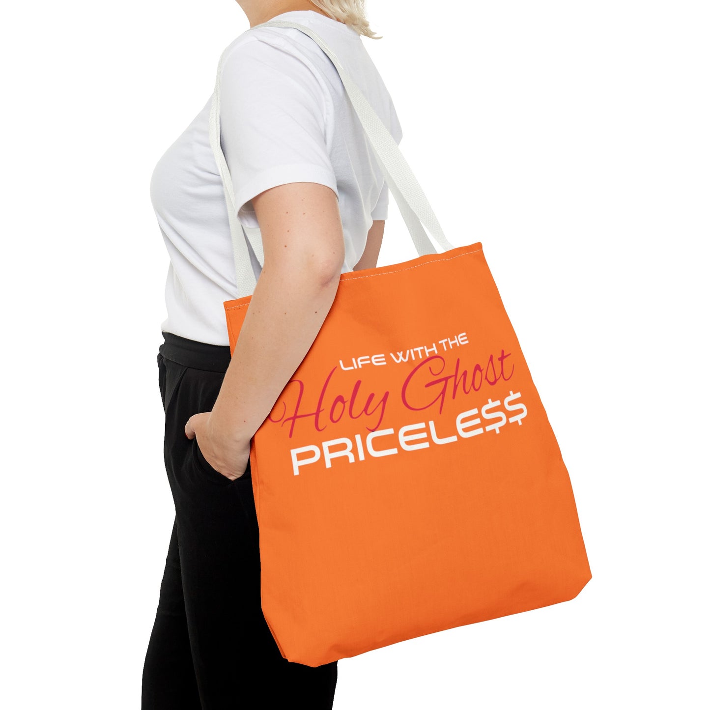 Collection A “Holy Ghost PRICELESS” Orange Tote Bag