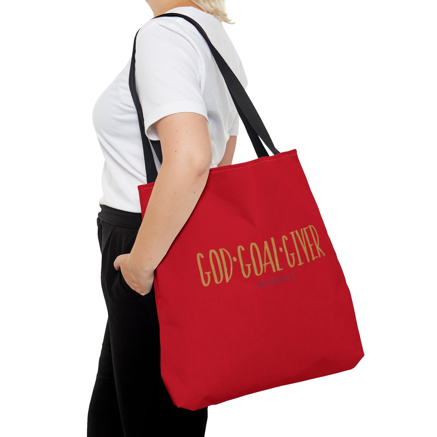 “Goal Giver” Dark Red Tote Bag