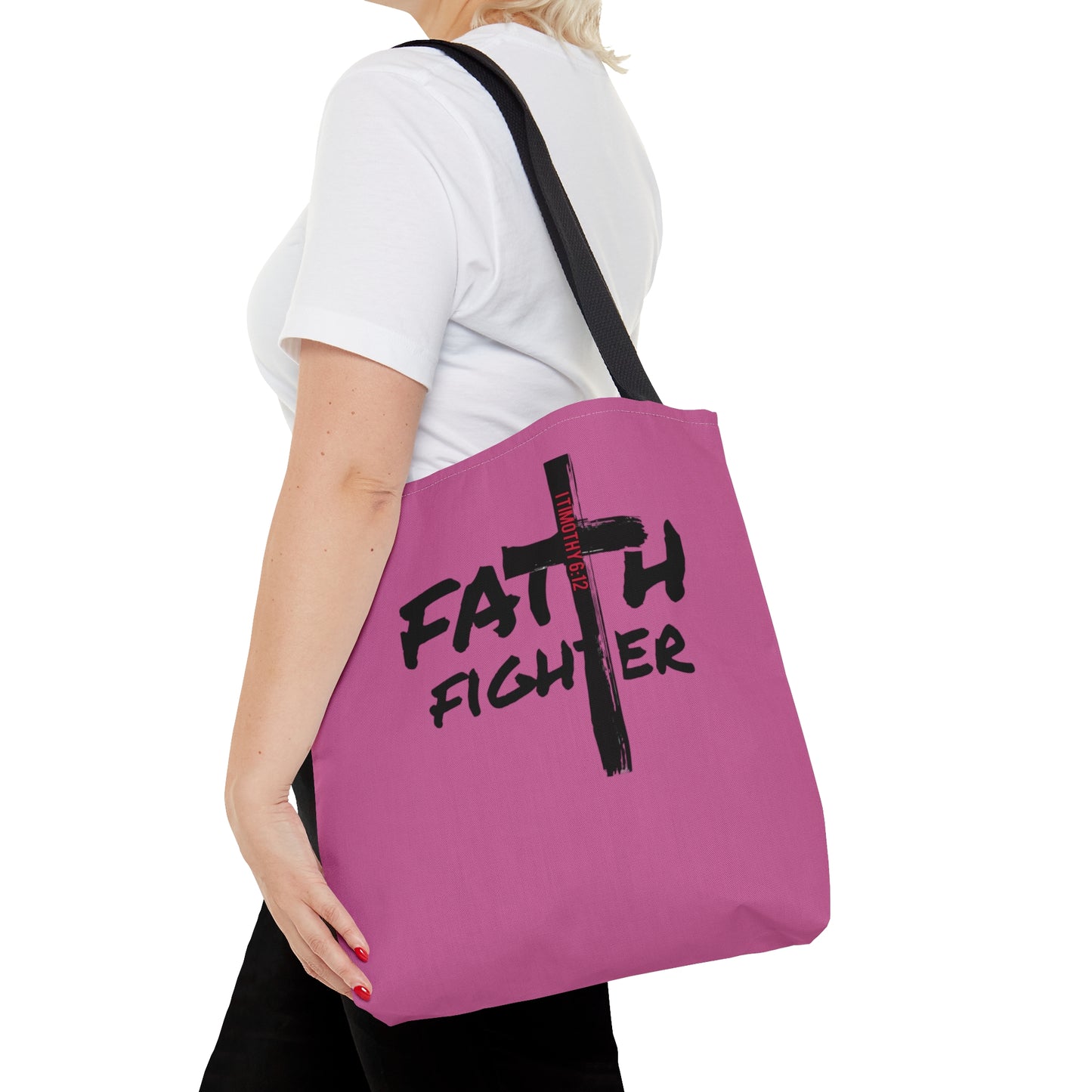 Collection A: “Faith Fighter” Pink Tote Bag