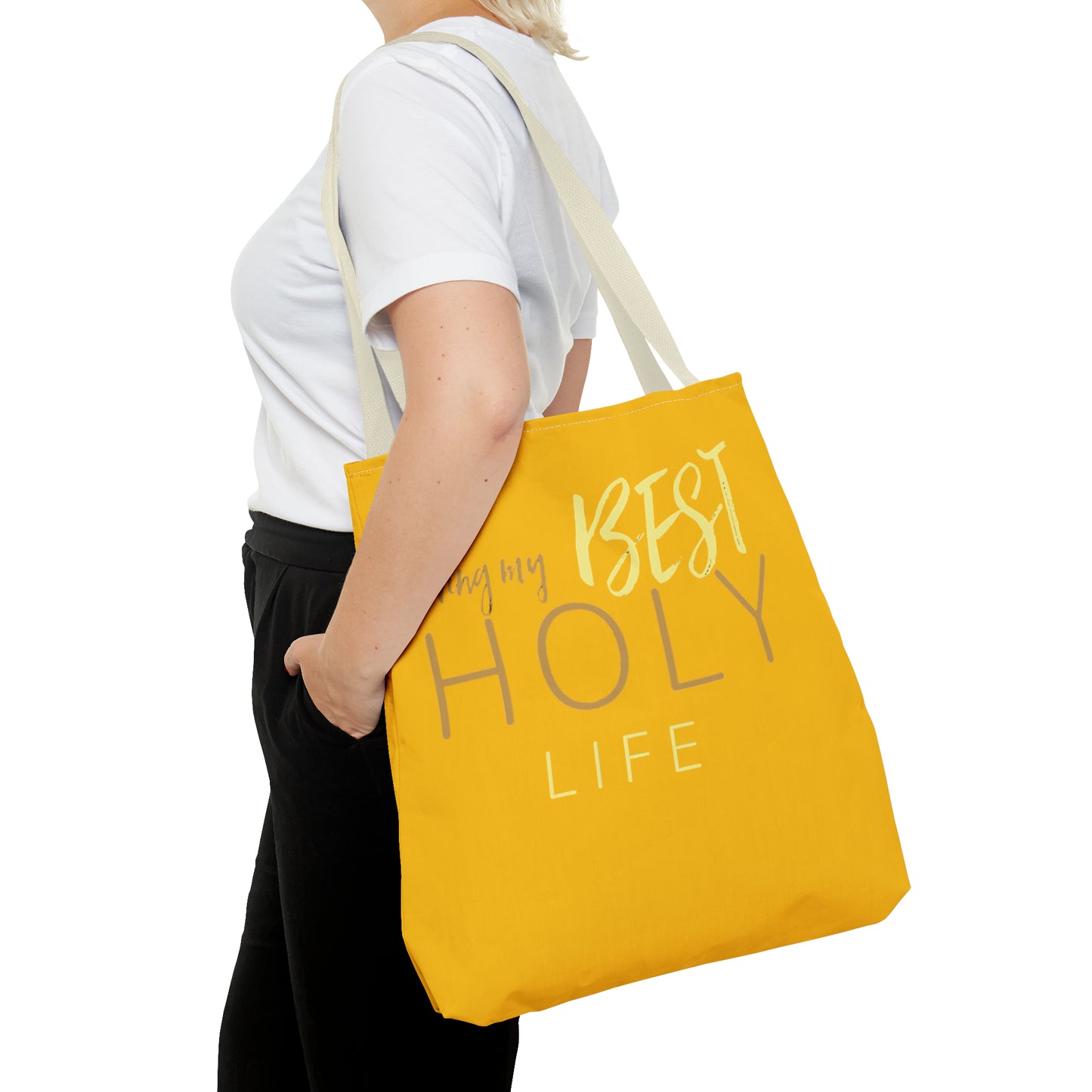 Collection A: “HOLYlife” Yellow Tote Bag