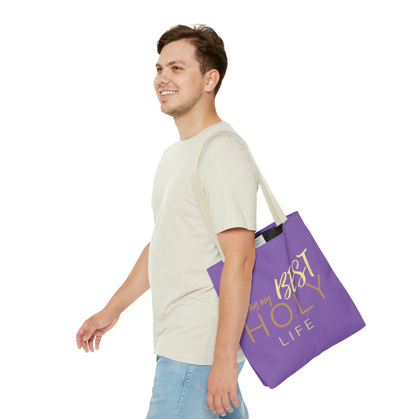 Collection A: “HOLYlife” Purple Tote Bag