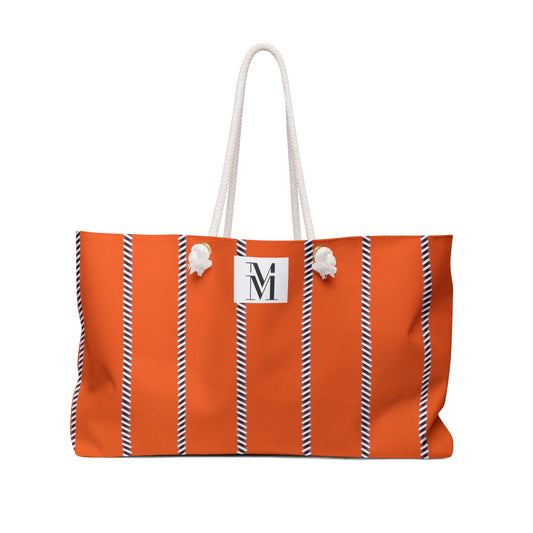 Mss Mia Orange Pinstripe Weekender