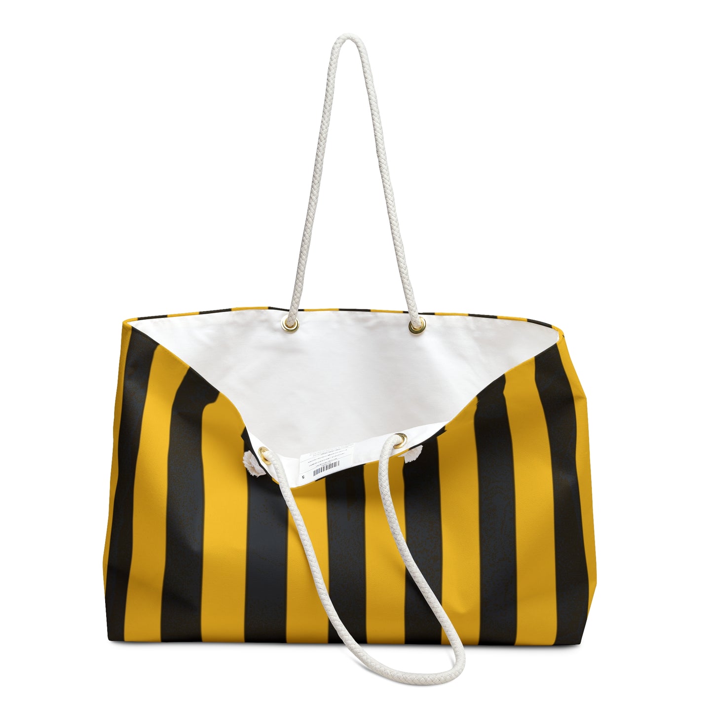 Mss Mia Yellow/ Black Stripe Weekender Bag