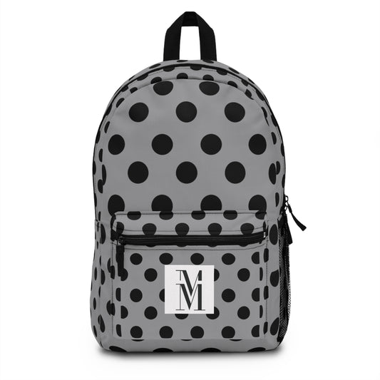 Mss Mia Grey W/Black Polka Backpack