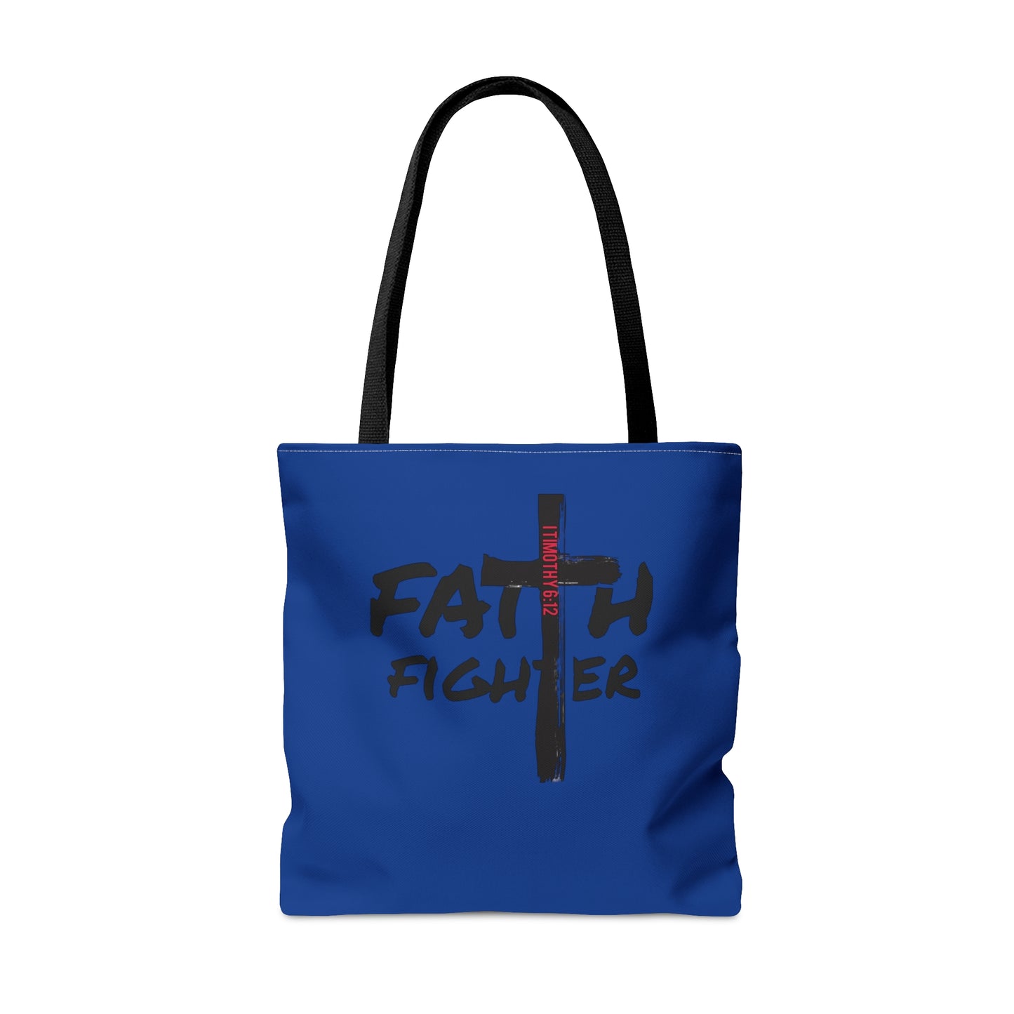 Collection A: “Faith Fighter” Dark Blue Tote Bag