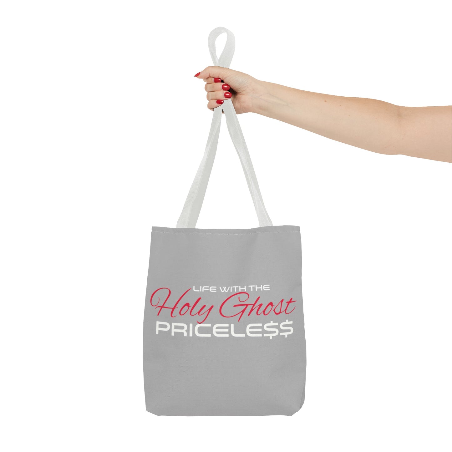 Collection A “Holy Ghost PRICELESS “ Grey Tote Bag