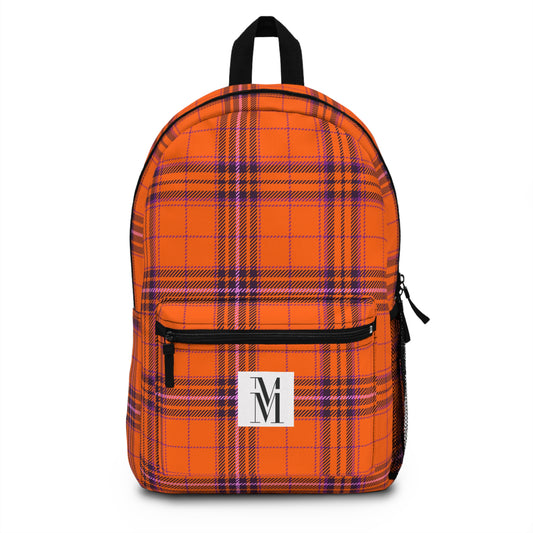 Mss Mia Orange Plaid Backpack