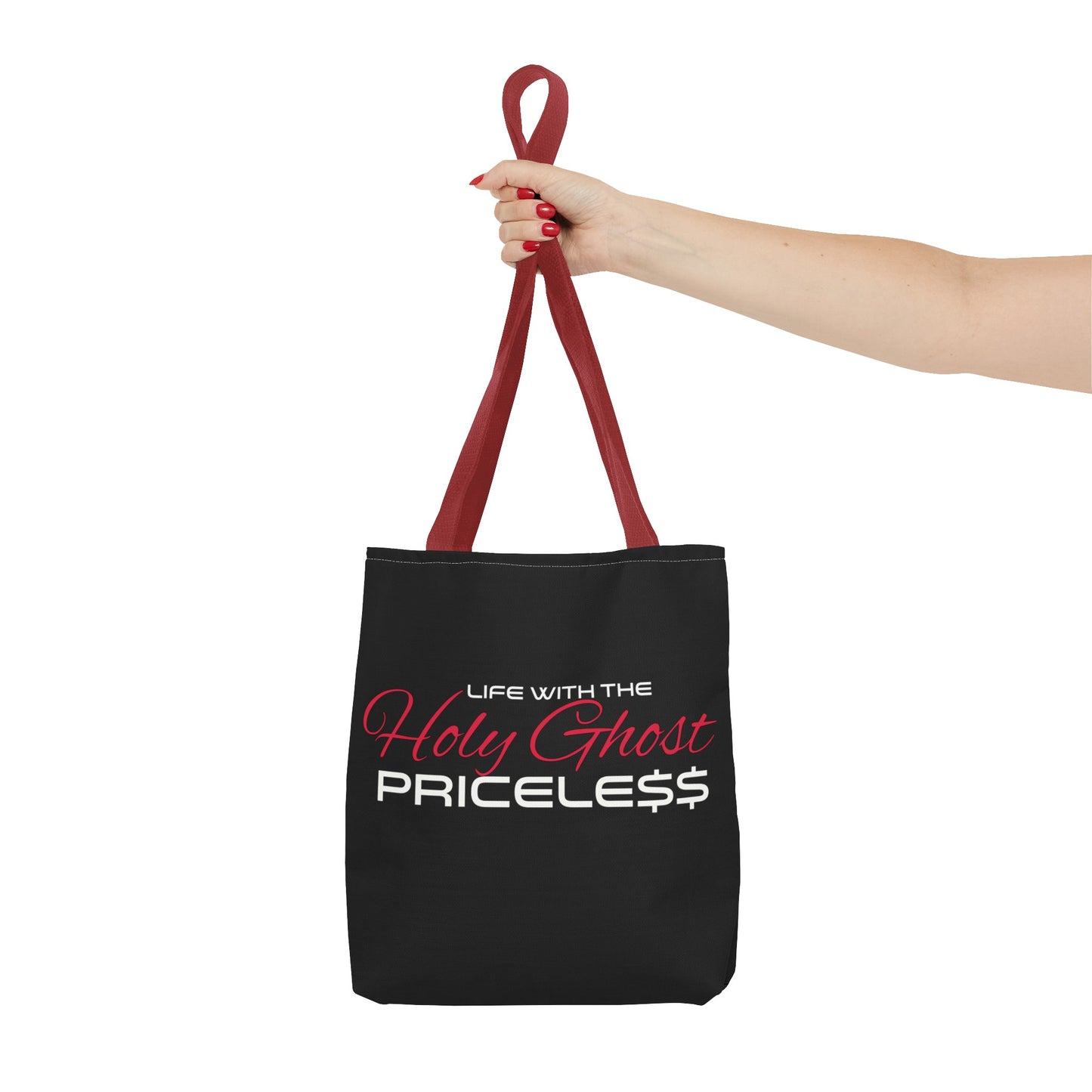 Collection A “Holy Ghost PRICELESS” Black Tote Bag