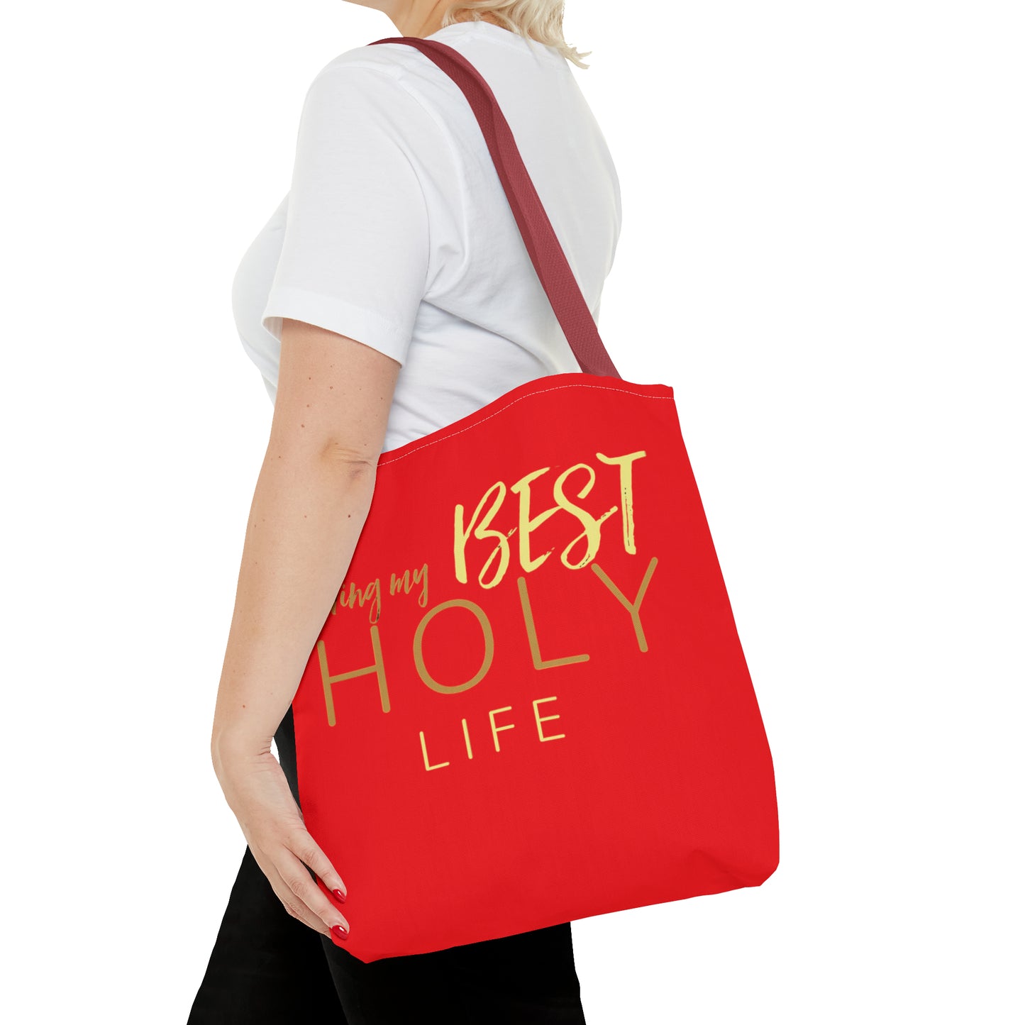 Collection A: “HOLYlife” Red Tote Bag