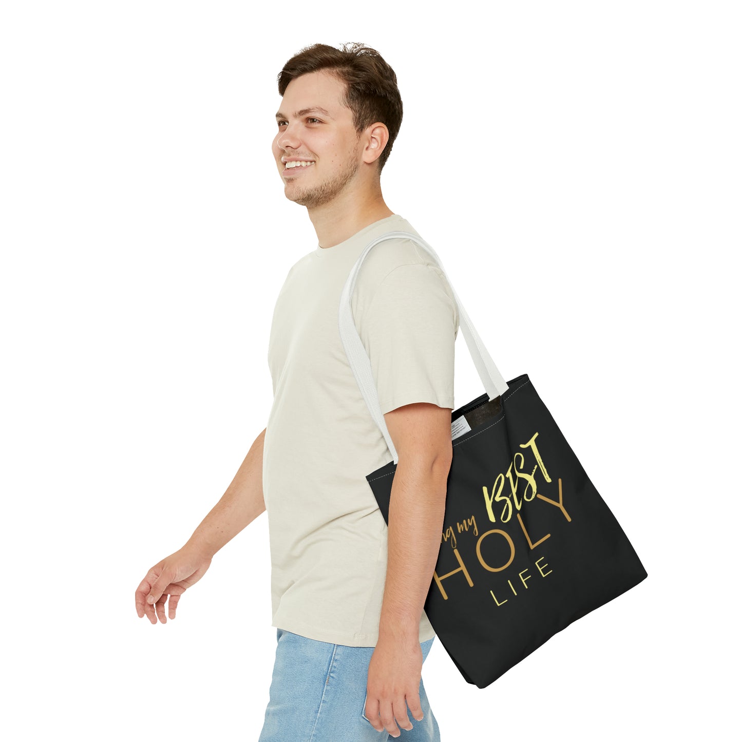 Collection A: “HOLYlife” Black Tote Bag