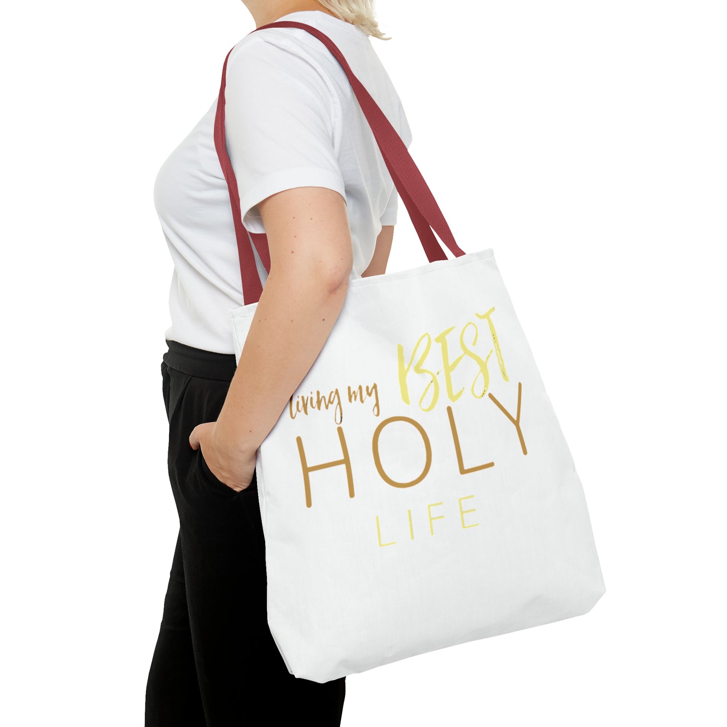 Collection A: “HOLYlife” White Tote Bag