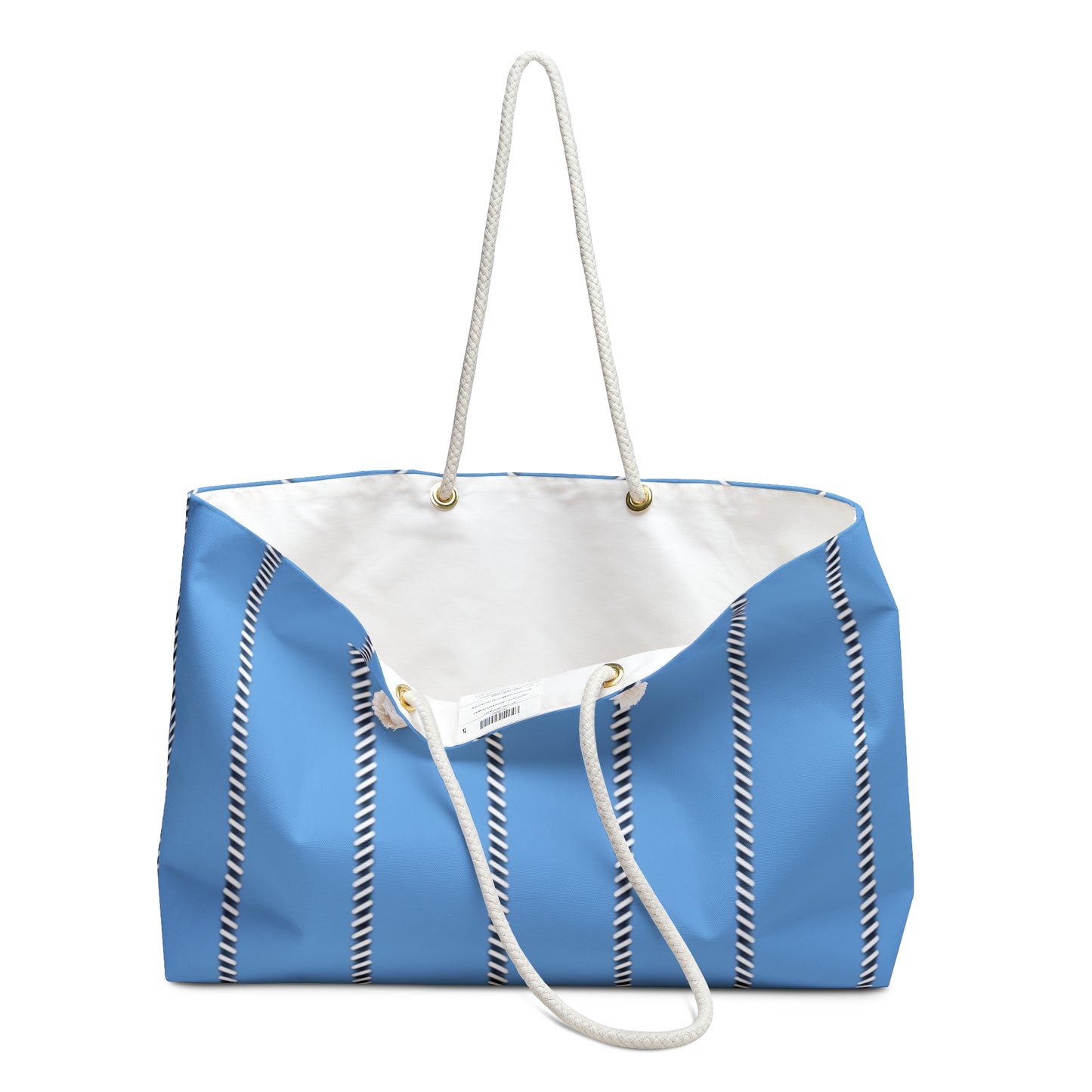 Mss Mia Light Blue Pinstripe Weekender