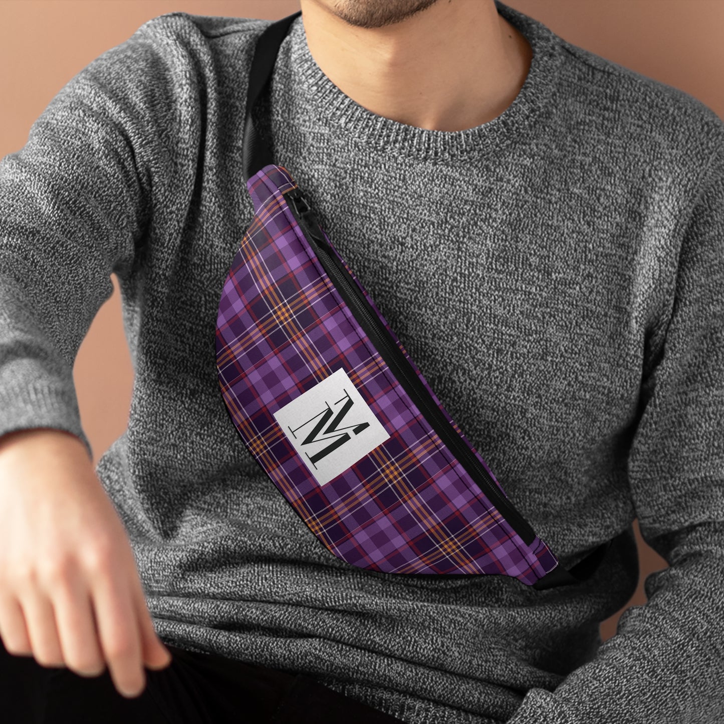 Mss Mia Purple Plaid Fanny Pack