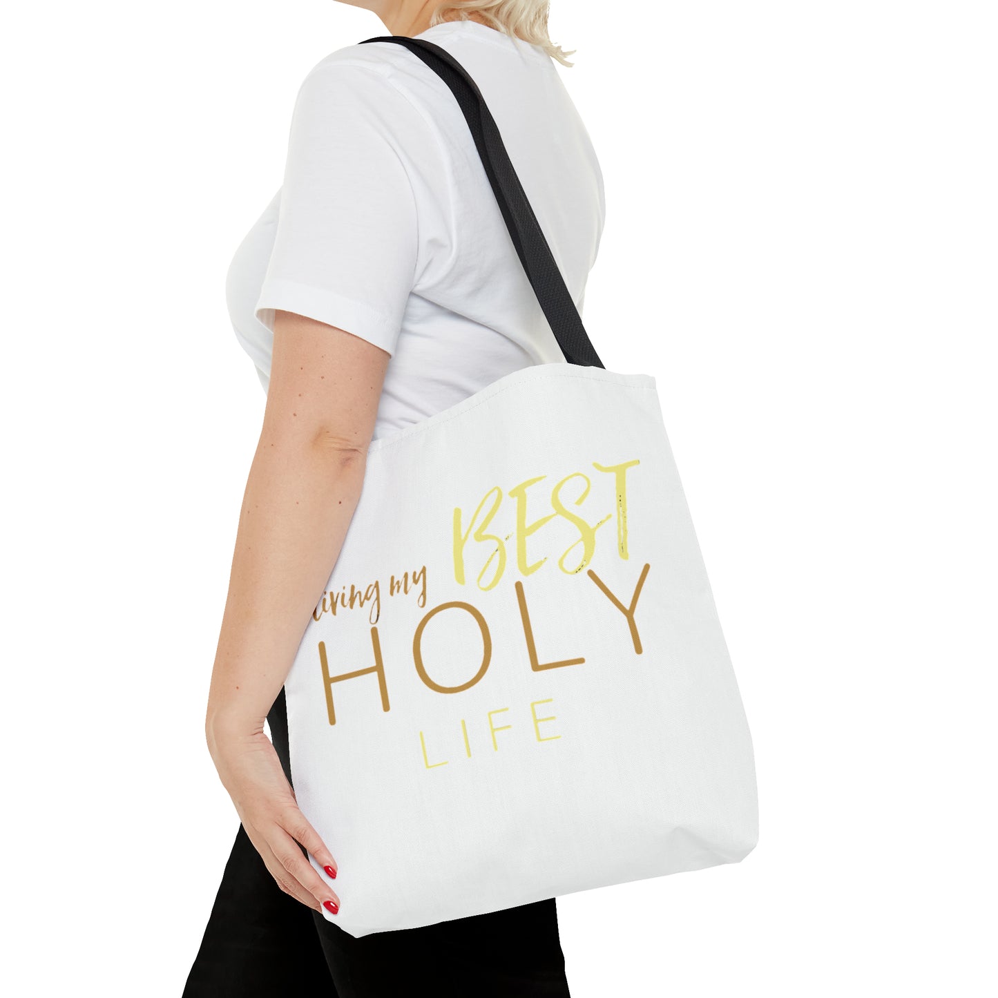 Collection A: “HOLYlife” White Tote Bag