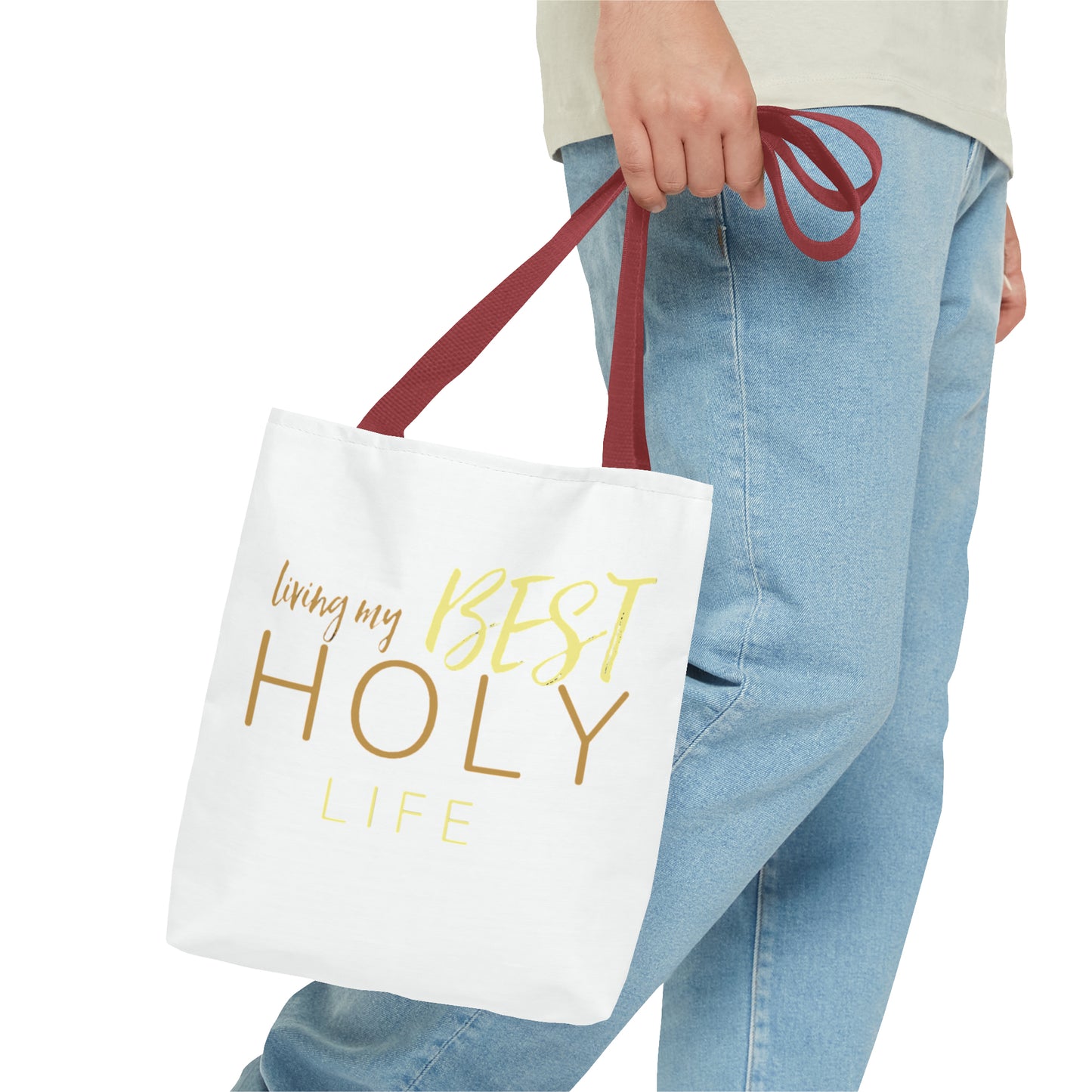 Collection A: “HOLYlife” White Tote Bag