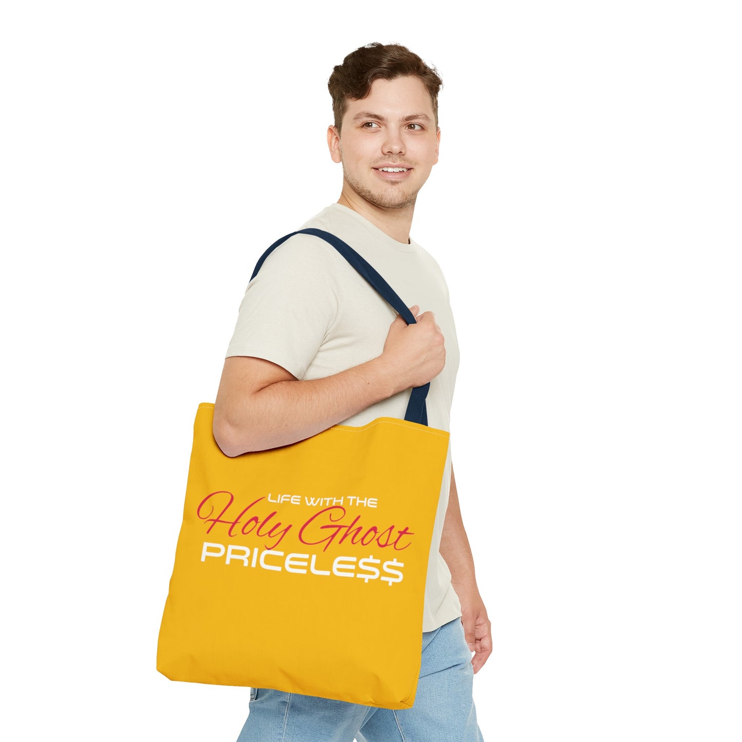 Collection A “Holy Ghost PRICELESS “ Yellow Tote Bag