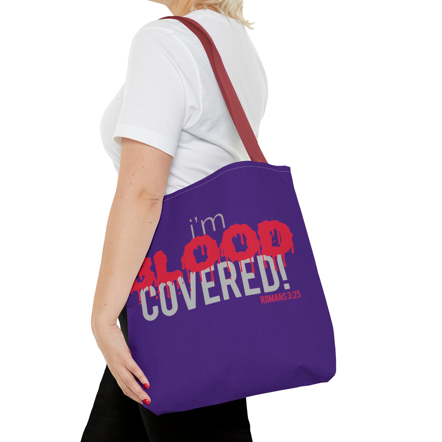 Collection B: “BLOOD Covered” Purple Tote Bag