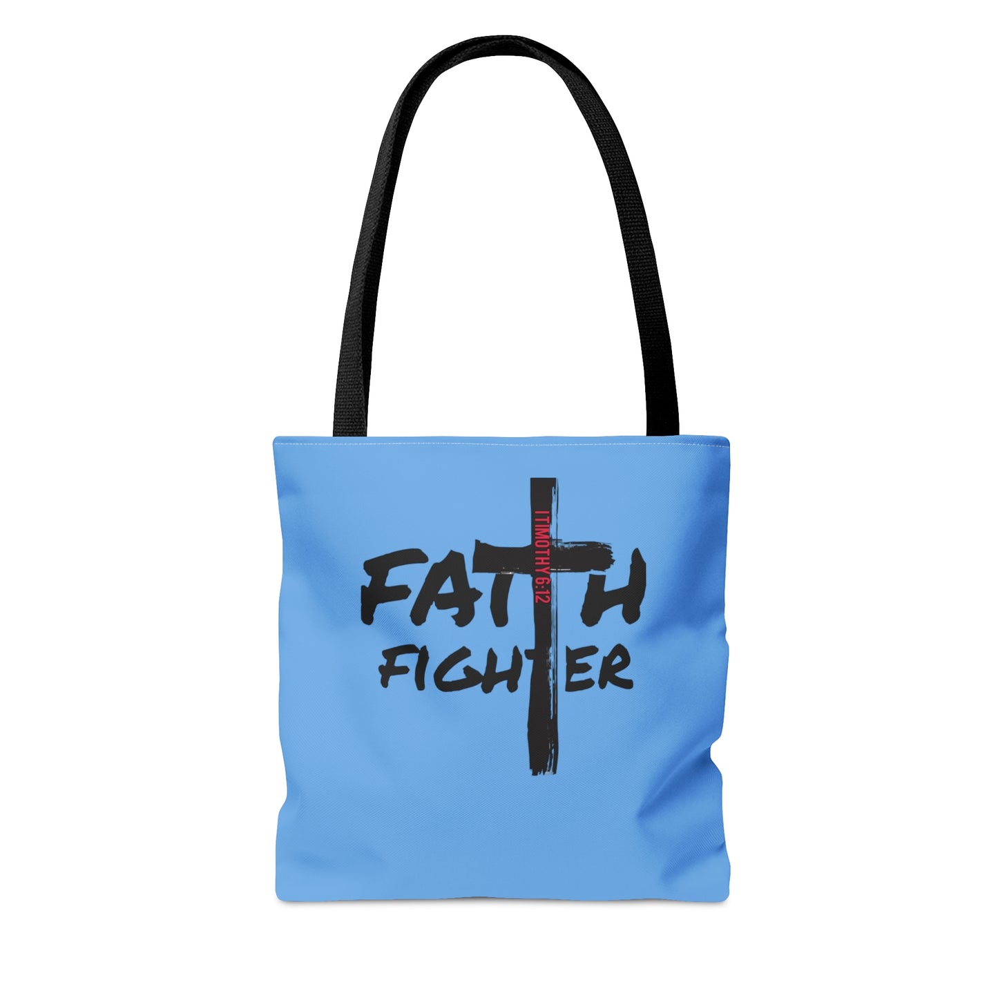 Collection A: “Faith Fighter” Light Blue Tote Bag