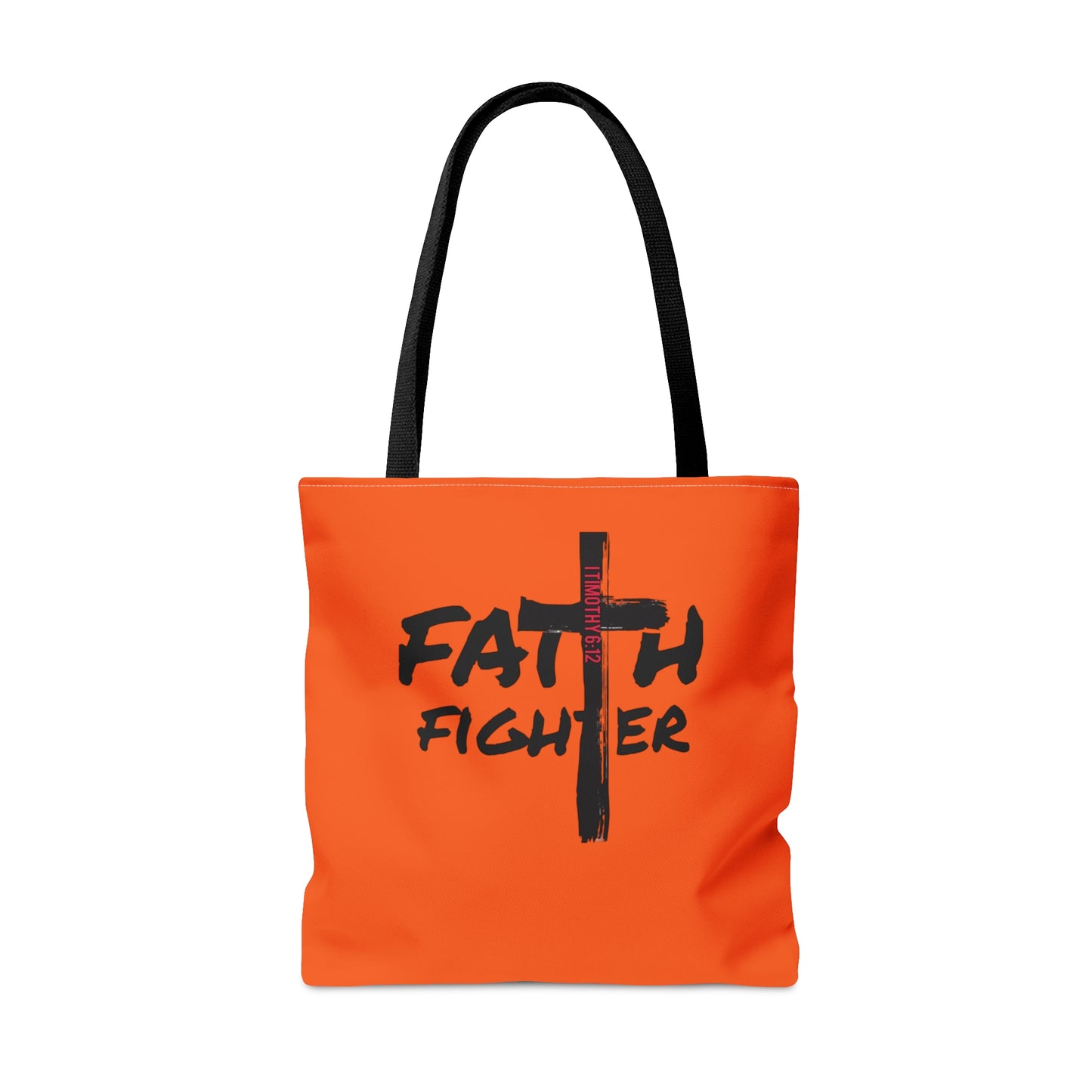 Collection A: “Faith Fighter”  Orange Tote Bag