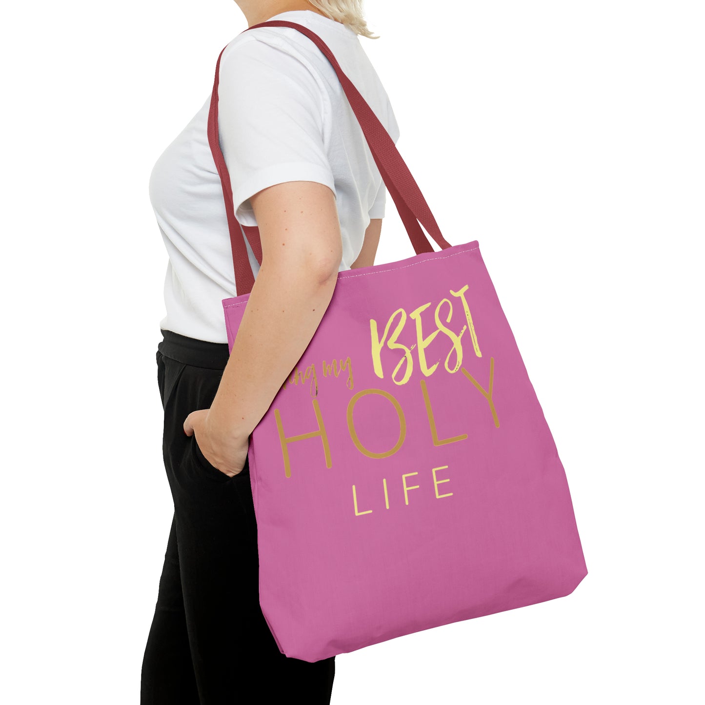 Collection A: “HOLYlife” Pink Tote Bag