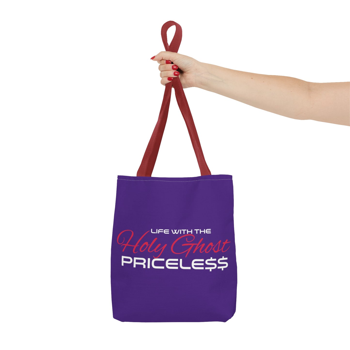 Collection A “Holy Ghost PRICELESS” Purple Tote Bag