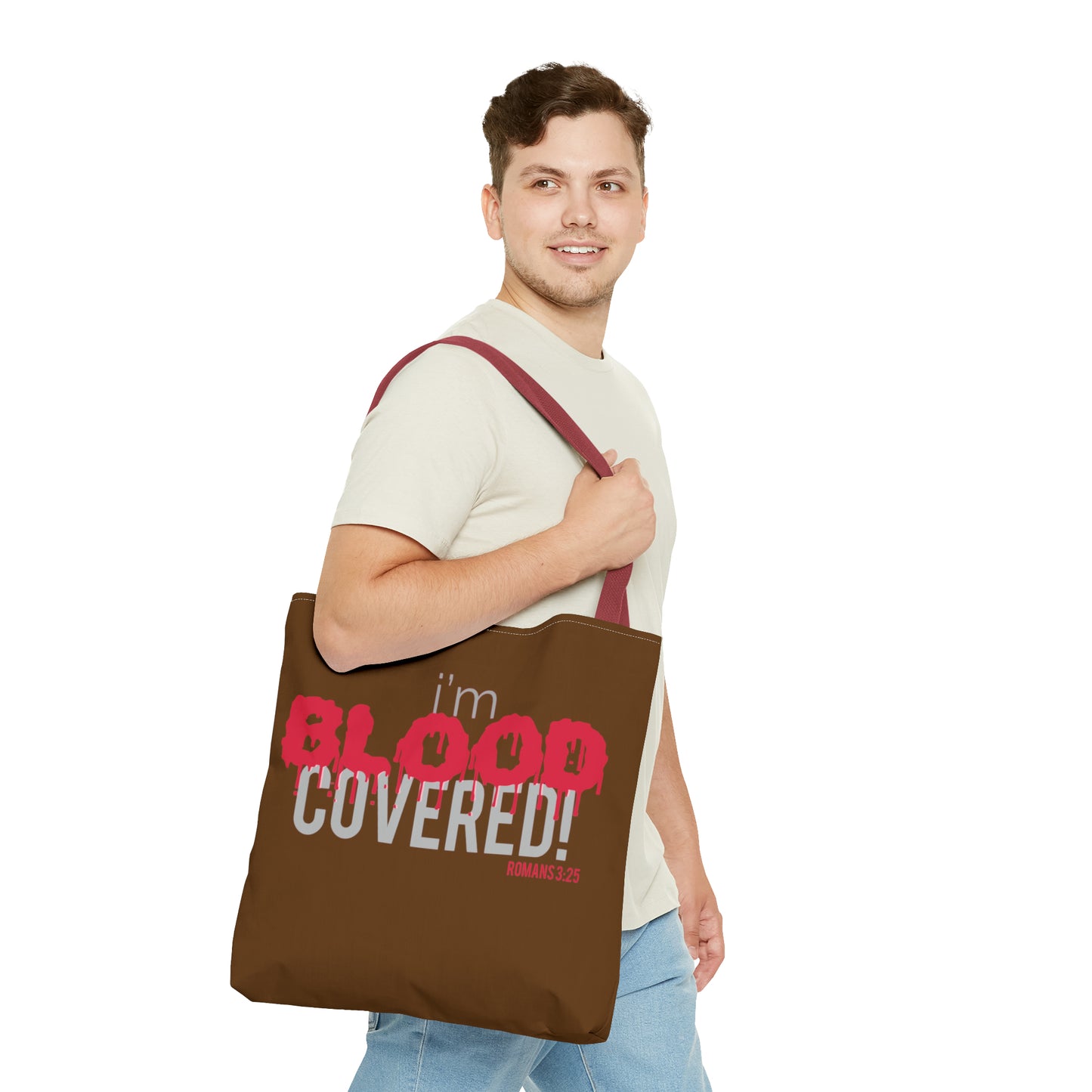 Collection B: “BLOOD Covered” Brown Tote Bag