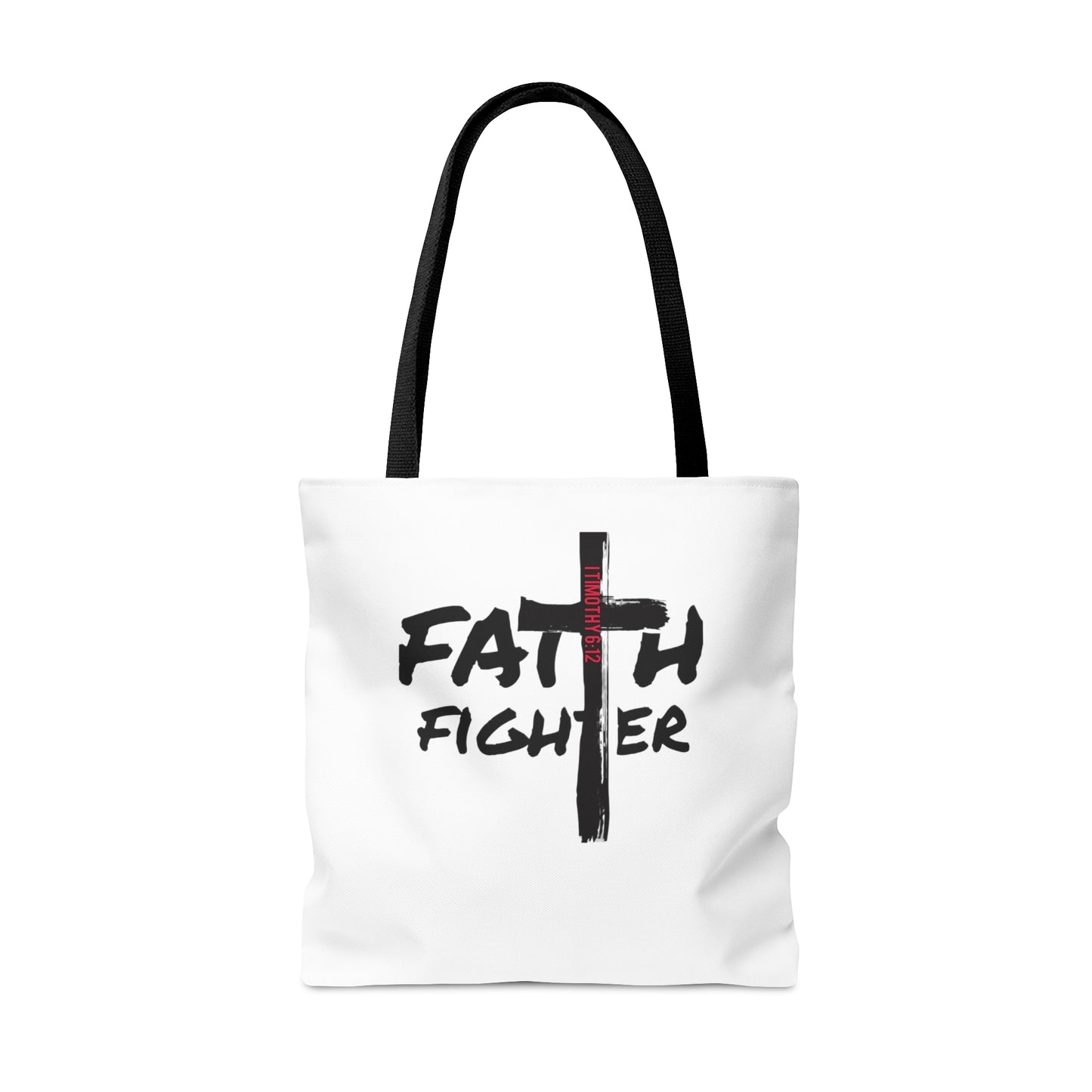 Collection A: “Faith Fighter” White Tote Bag