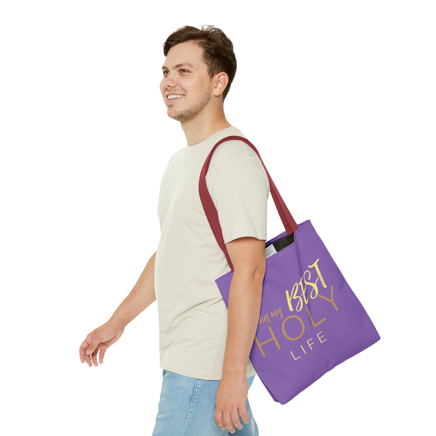 Collection A: “HOLYlife” Purple Tote Bag