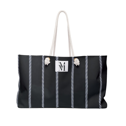 Mss Mia Black Pinstripe Weekender