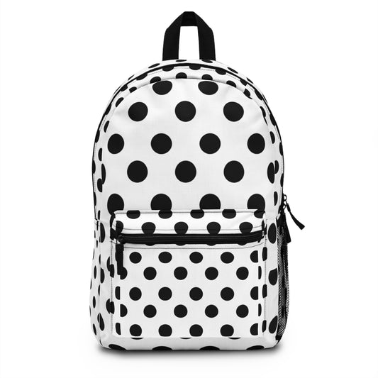 Mss Mia White W/Black Polka Backpack