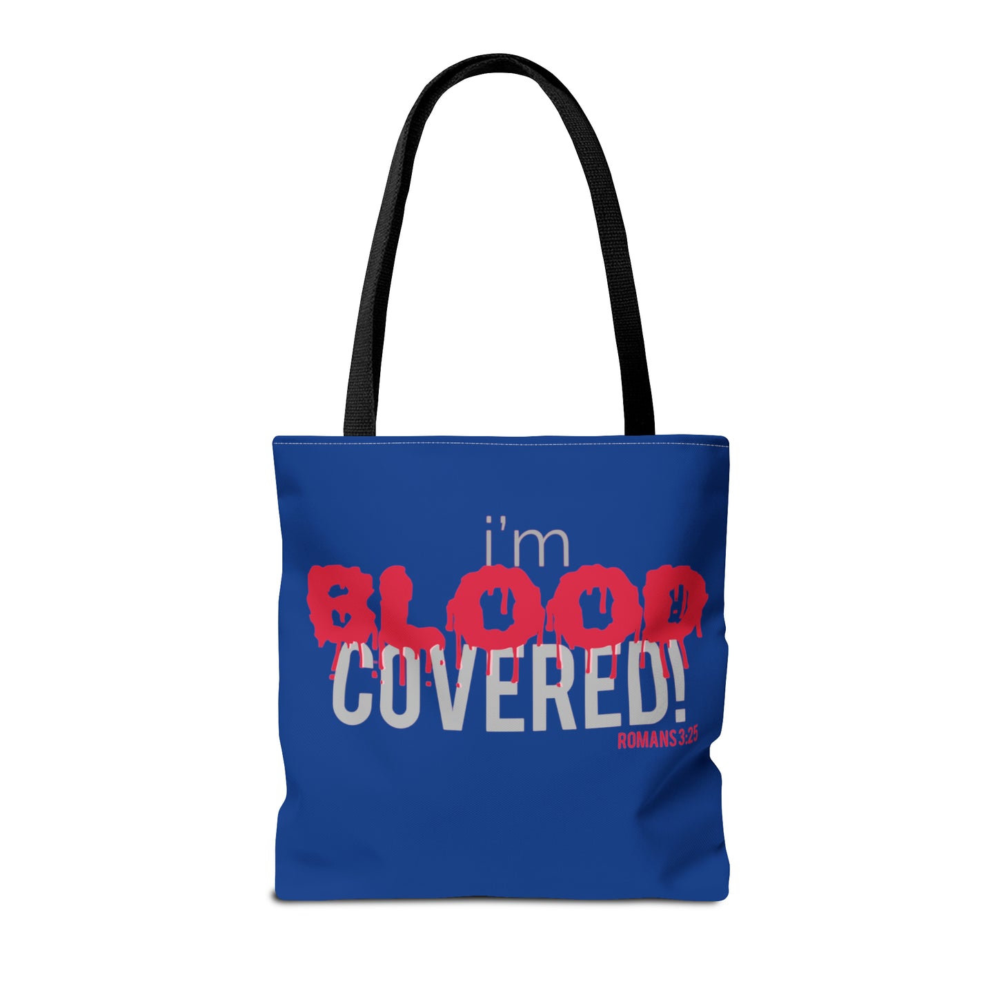 Collection B: “BLOOD Covered” Blue Tote Bag