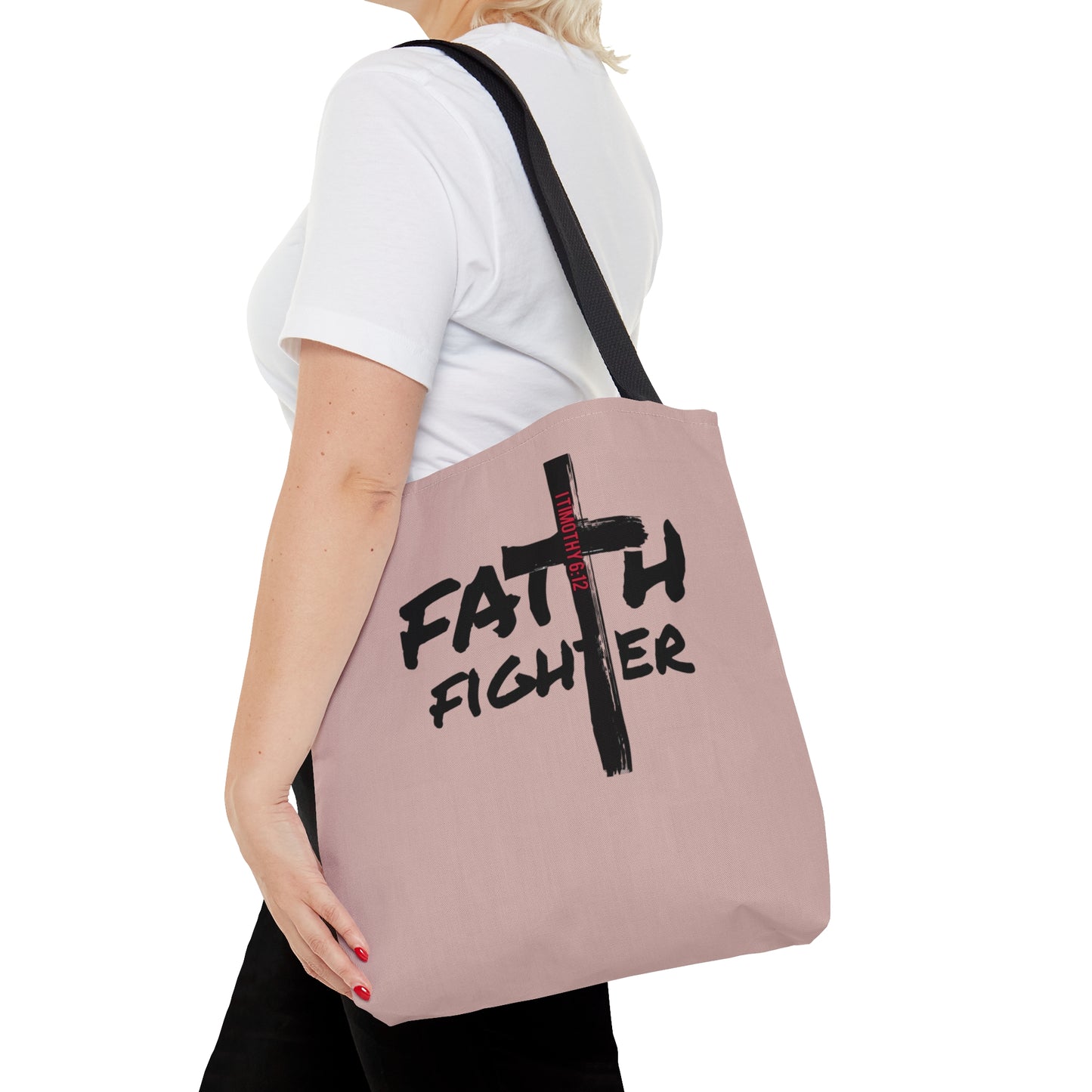 Collection A: “Faith Fighter” MM Pink Tote Bag