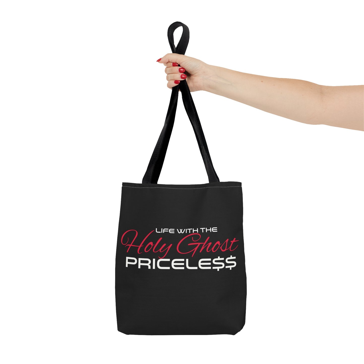 Collection A “Holy Ghost PRICELESS” Black Tote Bag