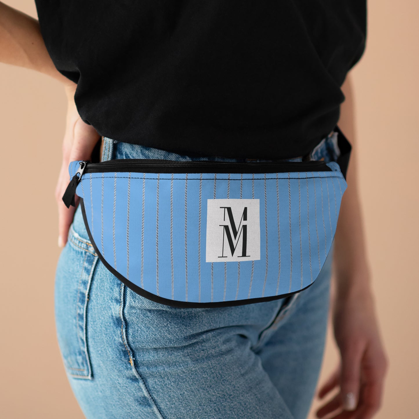 Mss Mia Light Blue w/ Pinstripe Fanny Pack