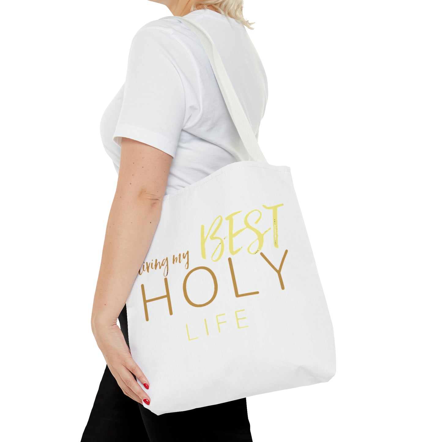 Collection A: “HOLYlife” White Tote Bag