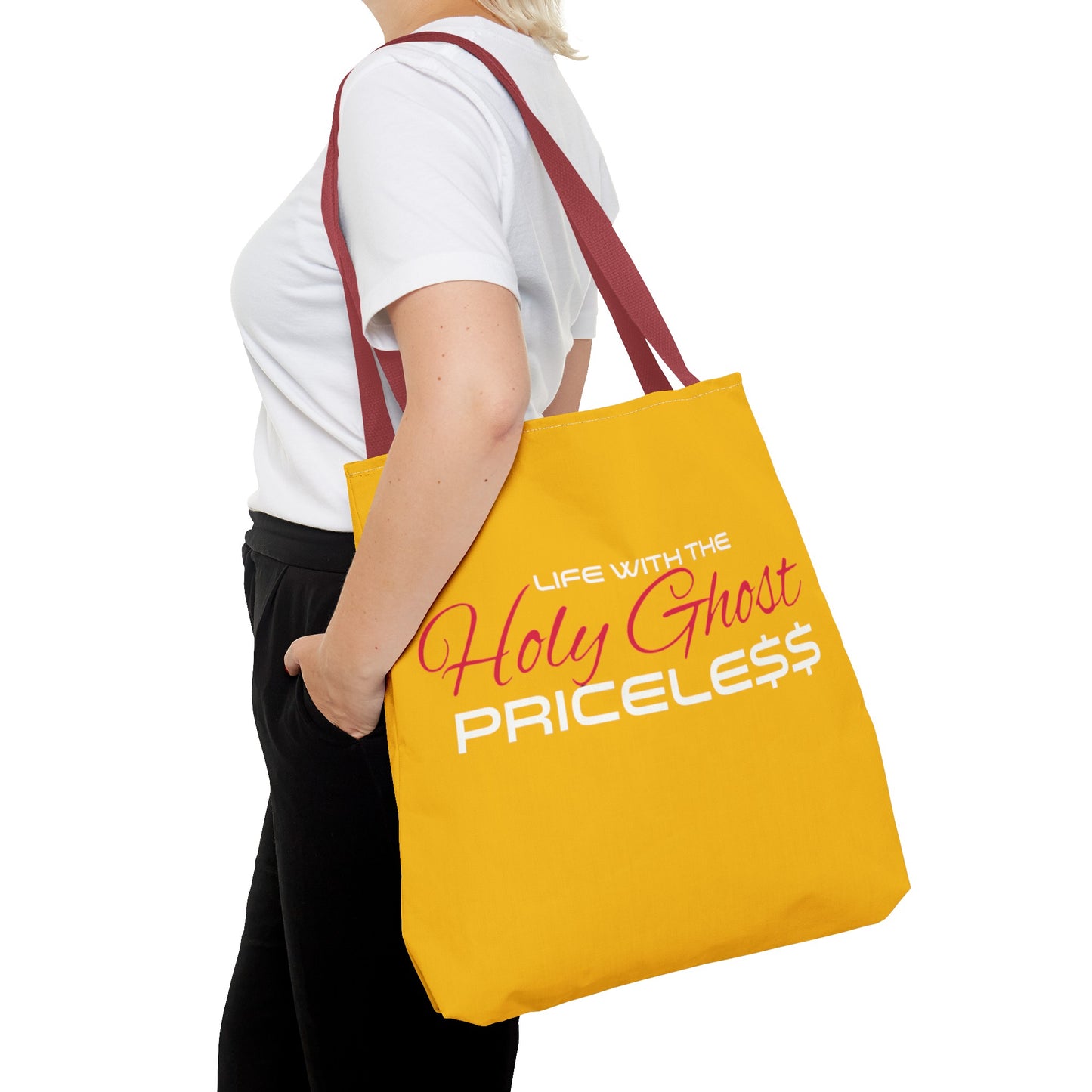 Collection A “Holy Ghost PRICELESS “ Yellow Tote Bag