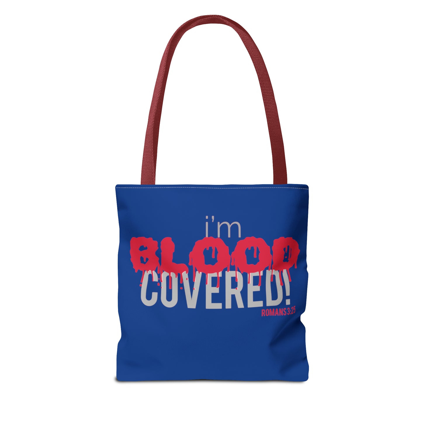 Collection B: “BLOOD Covered” Blue Tote Bag