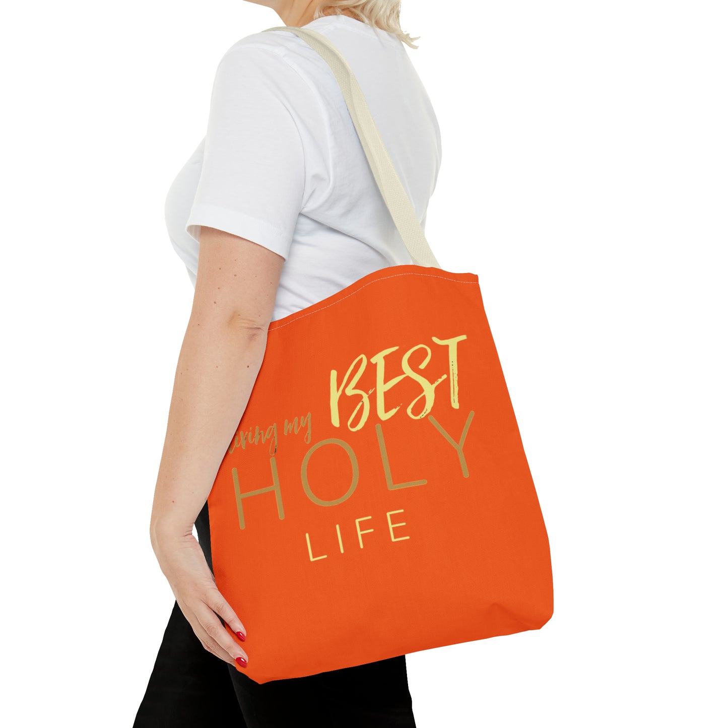 Collection A: “HOLYlife” Orange Tote Bag